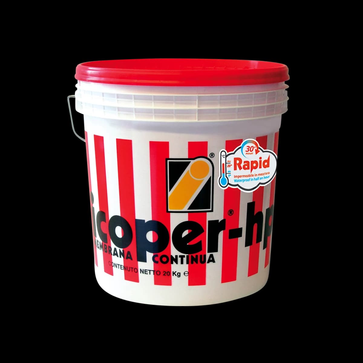 Icoper Rapid Multiuso for Waterproofing Roofs, Concrete Slabs, Old Built-up Bitumen Roofing, Retaining and Foundation Walls, Gutters, Ledges, Terraces, Eaves, Chimneys, Facades, PU-foam Insulated Roofs (Liquid, Water Based) (5 Kg)