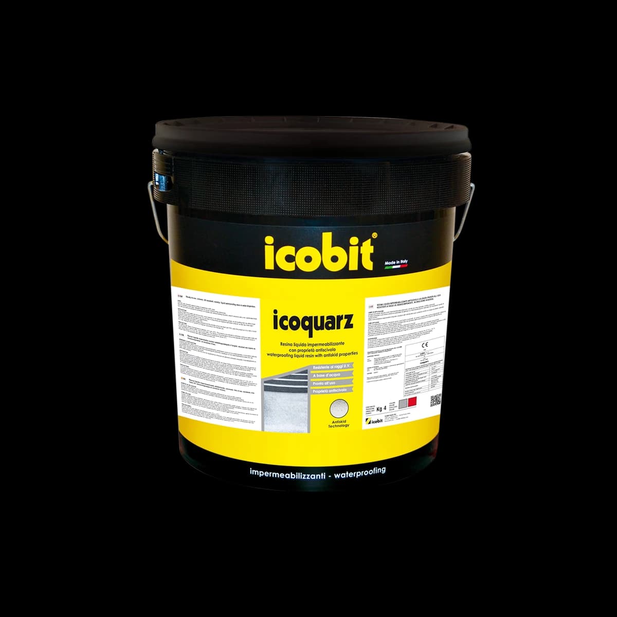 Icoquarz Single-Component, Non-Slip Elastomeric Colored Waterproofing Liquid Resin (Liquid, Water Based) (4 Kg)