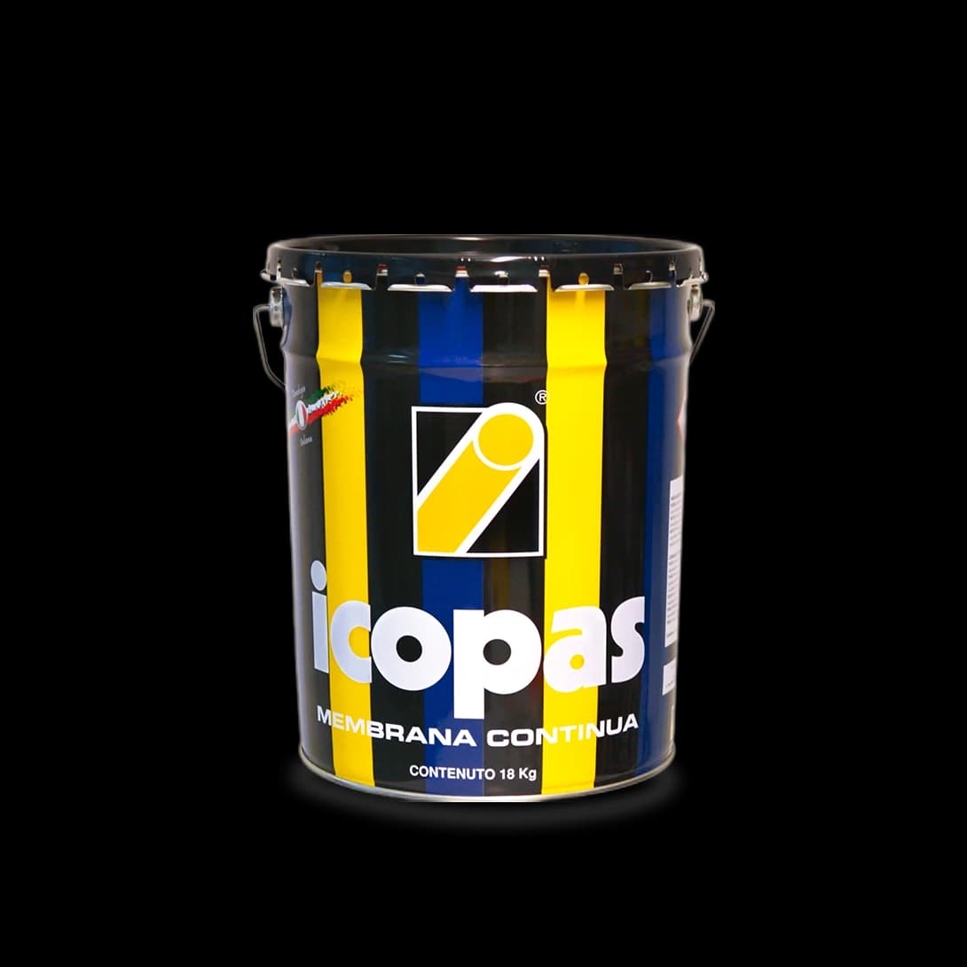 Icopas for Waterproofing Roofs, Concrete Slabs, Terraces, Gutters, Valleys, Retaining and Foundation Walls (Liquid, Solvent Based) (18 Kg)