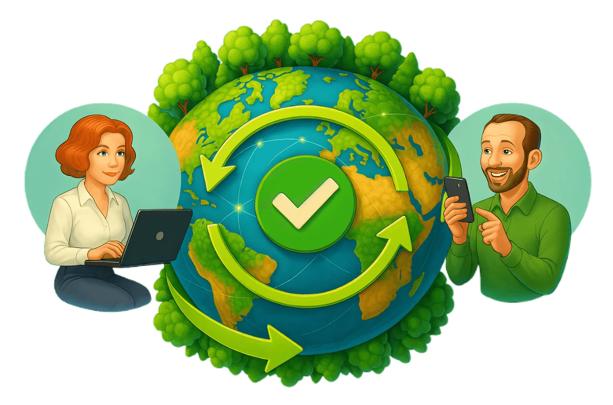 Fair sustainable trade illustration